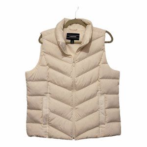 Lands' End White Puffer Vest